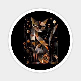 Mid Century Modern CAT Abstract Paintings Magnet